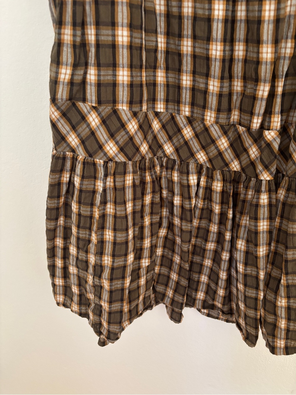 American Eagle Green Plaid Tiered Maxi Skirt Size XL - Picture 5 of 9